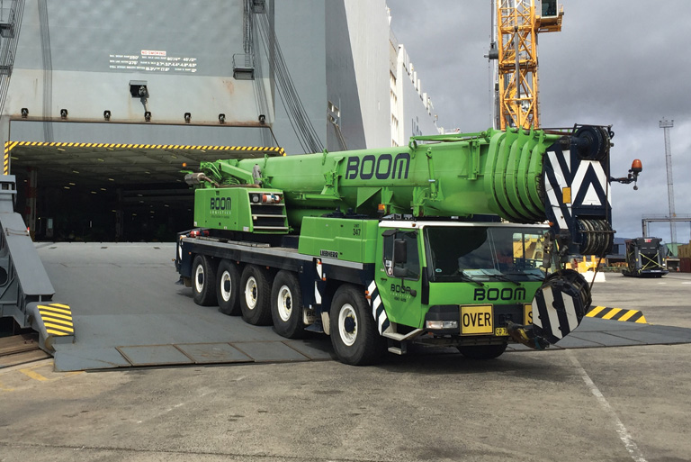 BOOM Logistics cranes working on the Cattle Hill Wind Farm in Tasmania